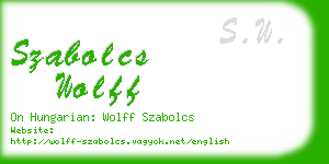 szabolcs wolff business card